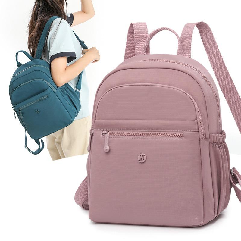Fashion Women's Bag Summer New Solid Color Backpack Casual Multi-layer Nylon Bag Large Capacity Travel Backpack