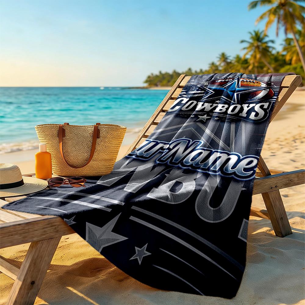 Dallas Customizable Name Beach Towel High Absorbency & Quick-Dry Perfect for Traveling Yoga Camping and Swimming