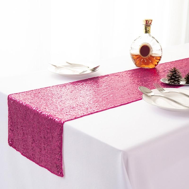 Add to Your Table with a Sequins Table Runner Stylish Pink Table Runner for Dining Table Decoration