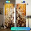 Luxury Style Peacock Printed Curtain for Home Decor - Rod Pocket Window Treatment for Bedroom   Kitchen   Living Room