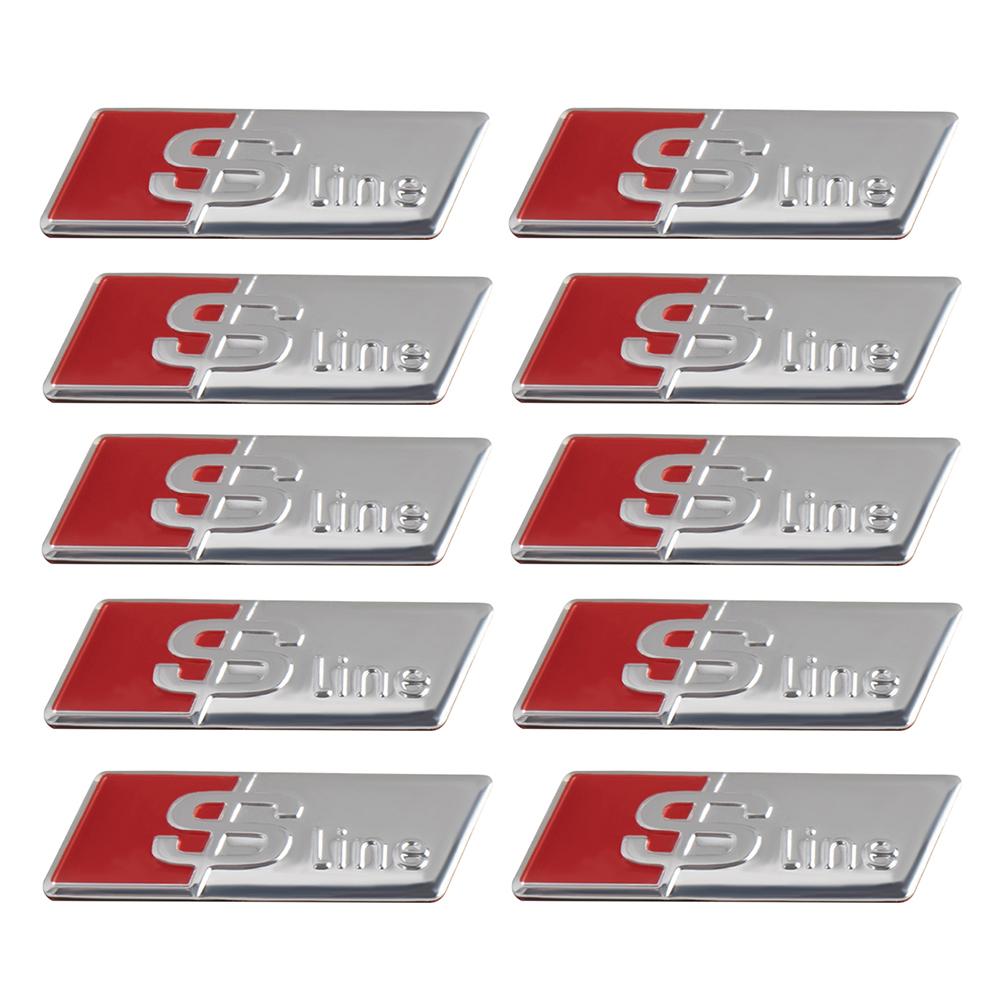 2026 2/5/10Pcs Car RS Sline Badge Steering Wheel Sticker Accessories for Audi Sline A4 B7 B8 B9 A3 8P 8V 8L A5 A6 C6 C5 C7 A1 Q2 Q3