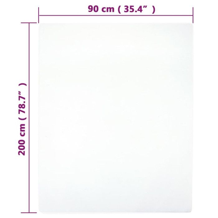 136241 vidaXL Draps-housses Jersey 2 pcs Blanc 90x200 cm Coton
