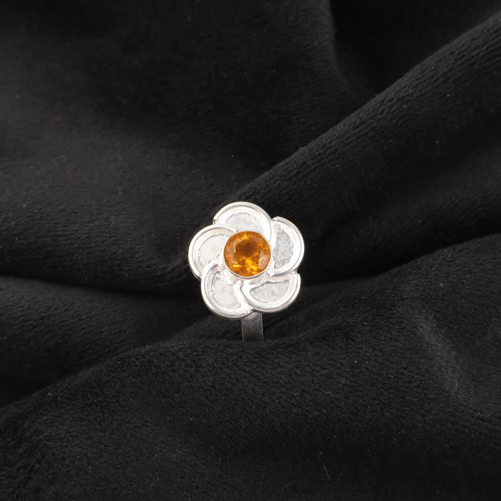 Citrine Ring, 925 Solid Sterling Silver Gemstone Jewelry, Handmade Ring, For Thanksgiving Gift