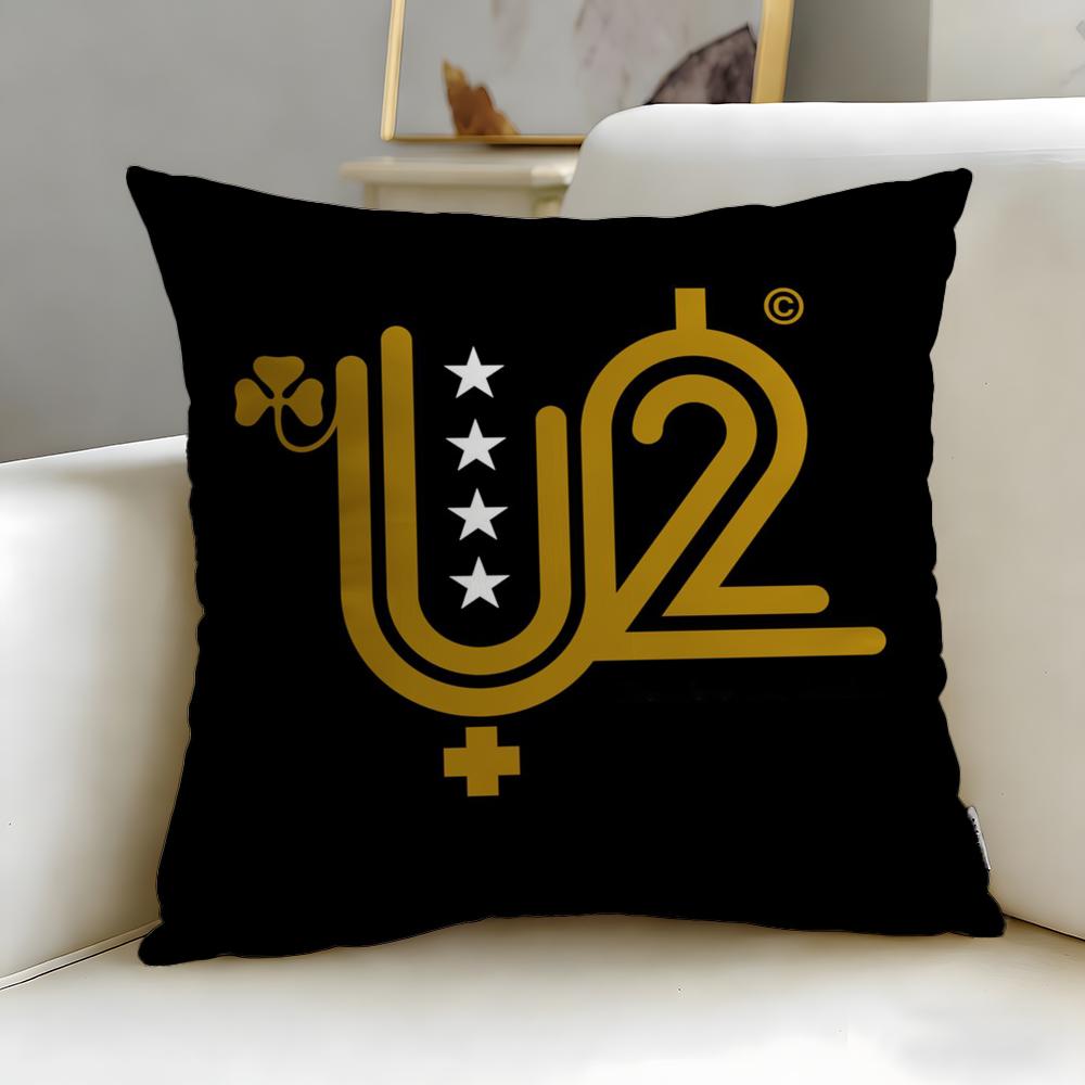 Classic Band U2 Cushion Cover Soft EasyWash Pillow Case Versatile for Couch Bed Travel and Office