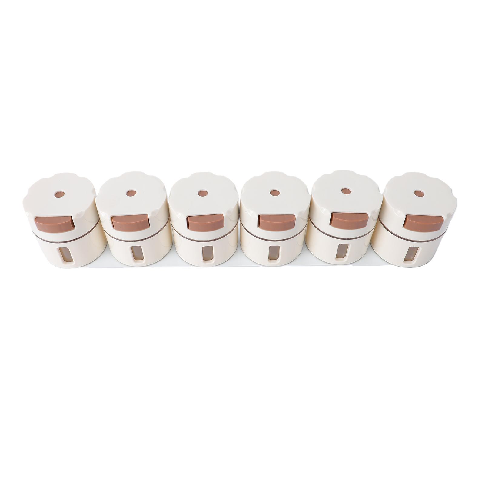 Tomtop Jms 6 Pcs Magnetic Seasoning Jars Wall Mounted Condiment Storage Containers Tins For Kitchen