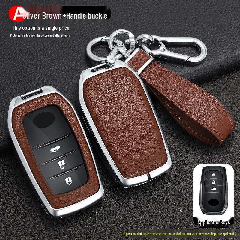 Toyota RAV4 Smart Key Zinc Alloy Leather Protective Case