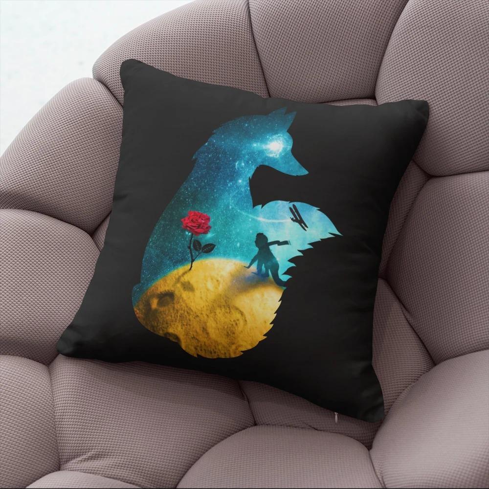 Little Prince Printed Cartoon Pillowcase Interior Decoration Office Living Room Home Pillowcase