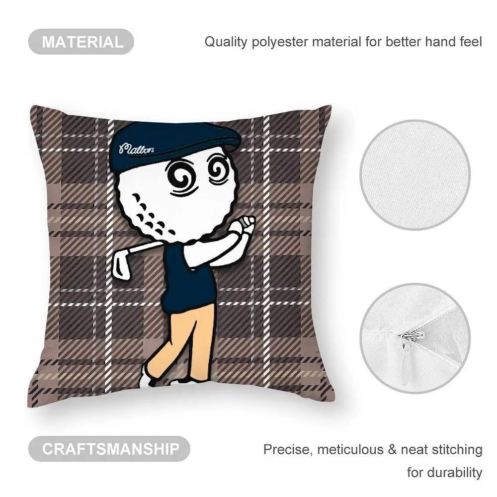 L-Leisure-M-M-Malbones Golf Pillow Case Square Double‑Sided Print Cushion Case For Sofa Home Bedchamber Decor Gift