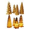 4 Pcs Light Up Christmas Tree Figurines Resin Christmas Tree Tabletop Decoration for Holiday Mantel Desk Centerpiece