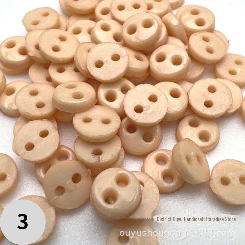 4mm Dual-Eye Plastic Buckle with Edge Button for DIY Felt Doll Accessory