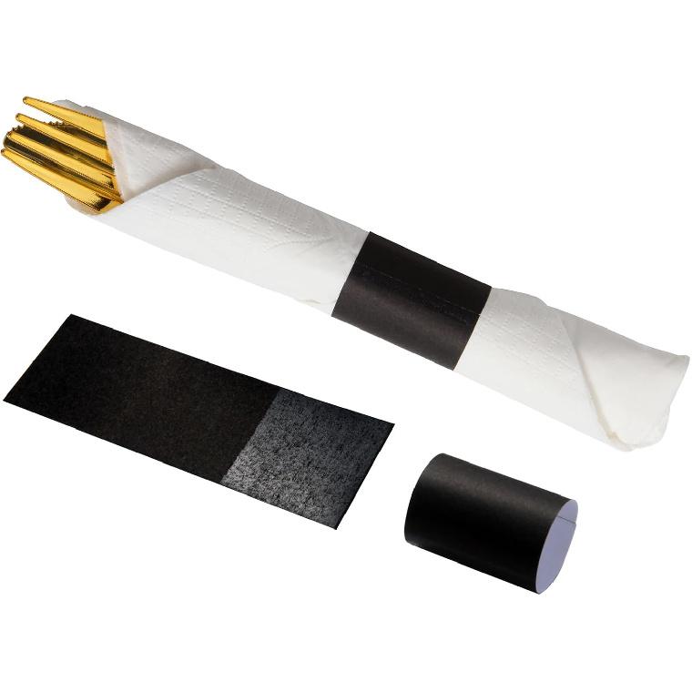 Gold Napkin Bands, Paper Napkin Rings Self Adhesive,Silverware Wraps Bands,Table Setup Wedding Event Party Supply,200 Pcs/Gold,NB-200-1Gold