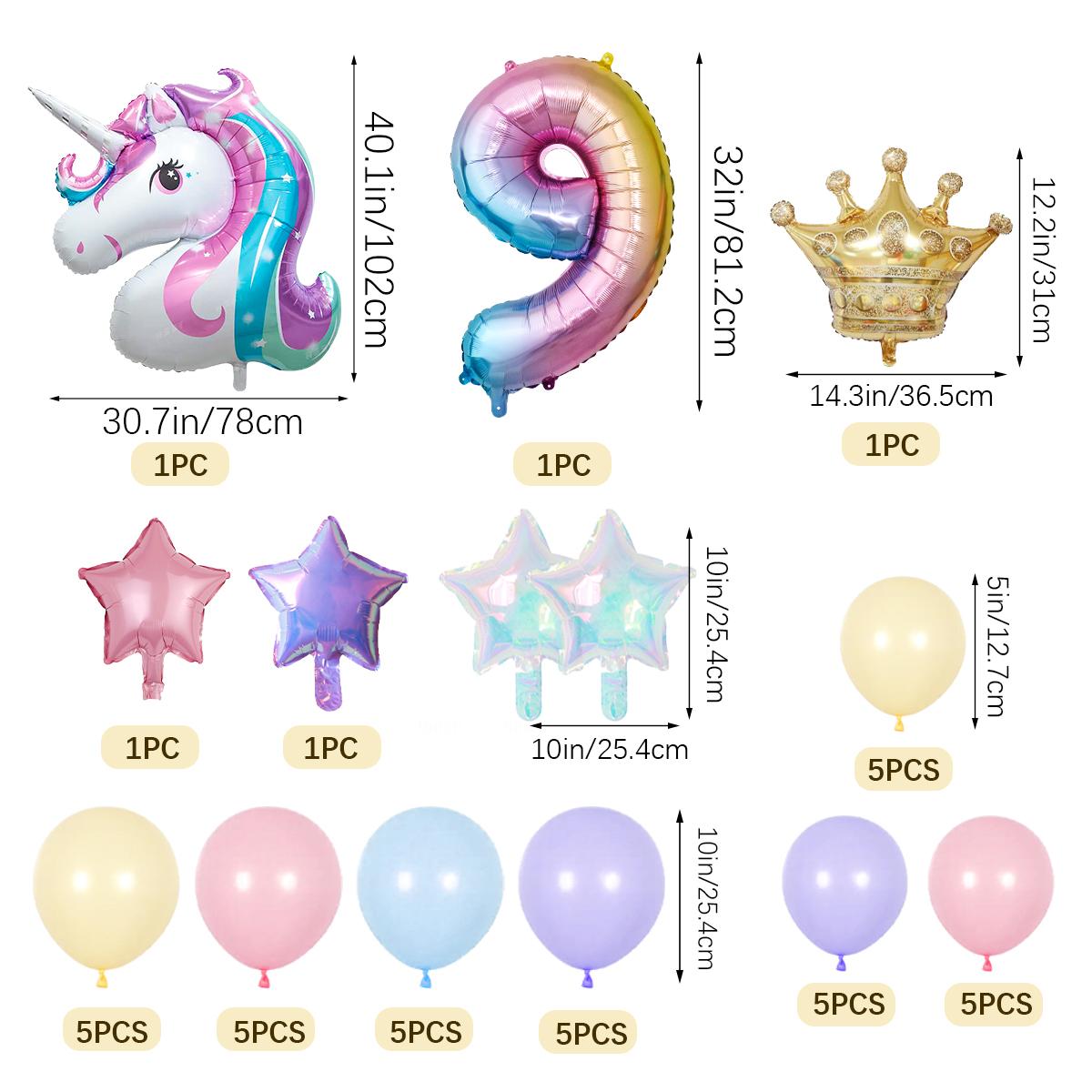 

42 шт. градиентных цифр-единорогов для дня рождения от 0 до 9 лет, тема единорога, день рождения, свадьба, украшение для детского душа Other