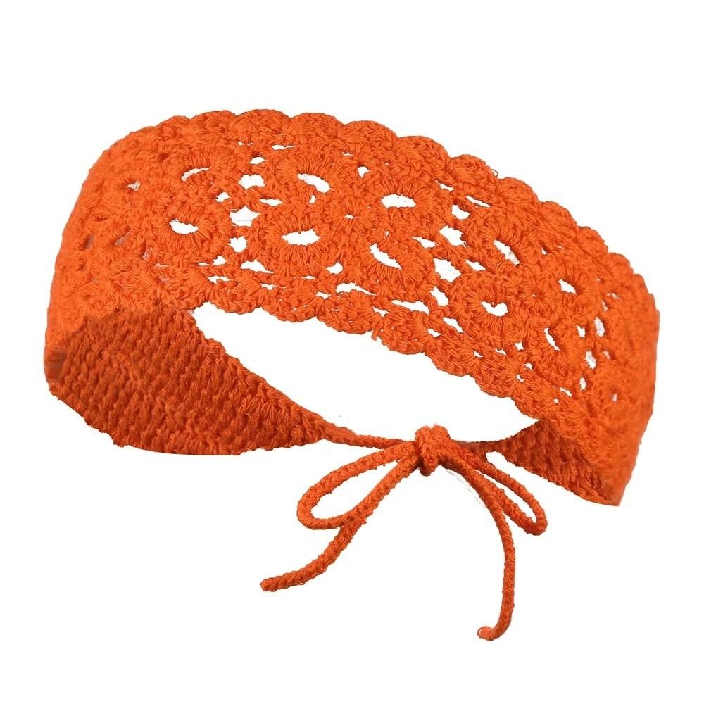 Fascia per capelli fatta a mano Fazzoletto da testa floreale Fascia per capelli a maglia retrò