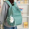 Schoolbagins Style High Value Plaid Backpack Female Student Schoolbag Large Capacity Leisure Travel Fashion Commuter Backpack Male