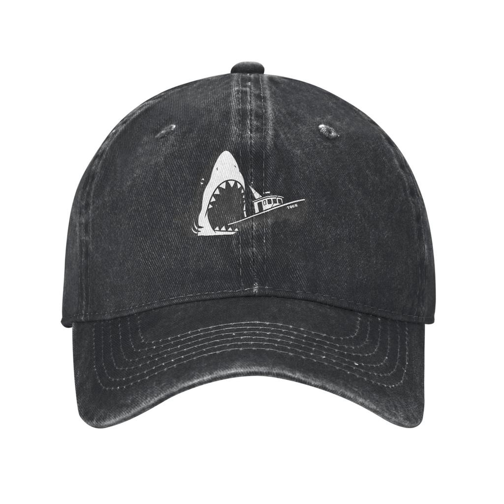 Bonés de Beisebol Vintage Dentes de Tubarão 50º Aniversário do Filme Unissex Snapback de Sarja Desgastada Clássico Tubarão Chapéus de Presente de Verão para Exterior