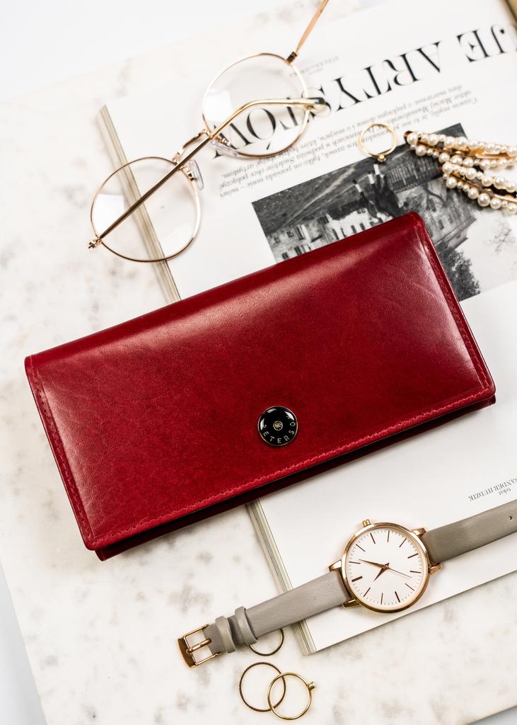 Women's Leather Wallet PTN 1680177-TVT-6554 Red