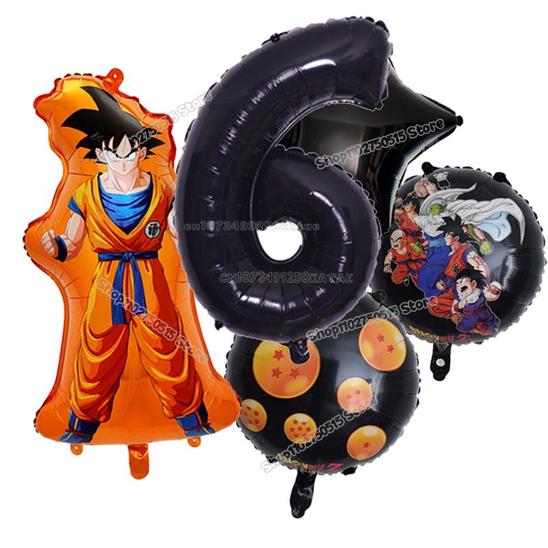 Anime Son Goku Kinderverjaardag Decoratie Dragon Ball Nummer Ballonnen Set Jongen Meisje Feestartikel Cartoon Babyborrel Verjaardagsdecor