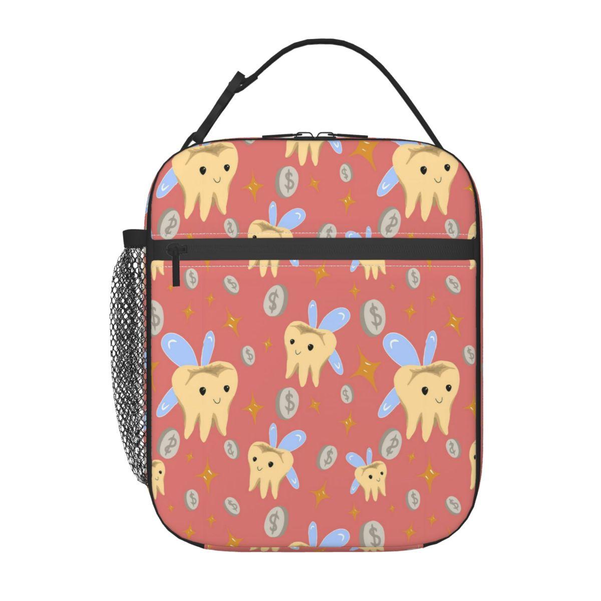 

Cartoon Tooth Dental Fairy Insulated Lunch Bag for Women Office Cooler Thermal Food Box Tote Portable Lunch Boxes Container One Size