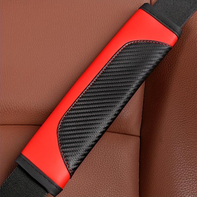 1pc Carbon Fiber Pattern PU Leather Car Seat Belt Shoulder Pad, Comfortable Protective Cover for Car Seat Belt Comfort Seat Belt Cover Shoulder Strap
