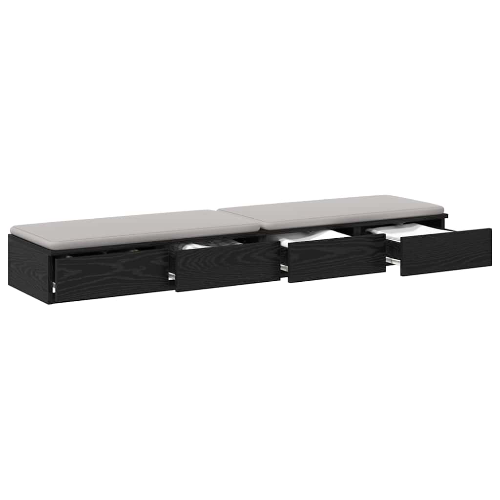 Bed Drawers Black Oak Look 140 x 36.5 x 16.5 cm