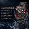 OLEVS Analog Quartz Square Sports Brand Metal Large Black Chronograph Men's Watch, Dial, Watch, Name, Band, Waterproof, Dial,
