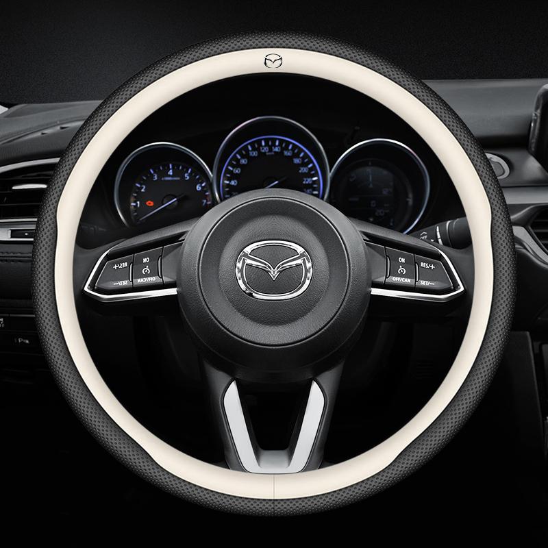2025 Hot Carbon fiber Leathe Car Steering Wheel Cover For Mazda 3 5 6 SKYACTIV Axela Atenza CX30 CX5 CX8 CX9 MX5 RX8 RX7 BT50 Ac