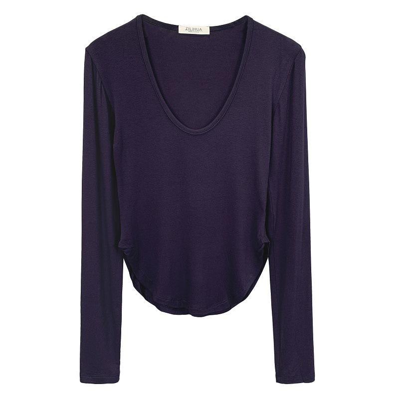 Korean Dongdaemun Sexy Low-Cut Bust-Enhancing Long-Sleeve Top