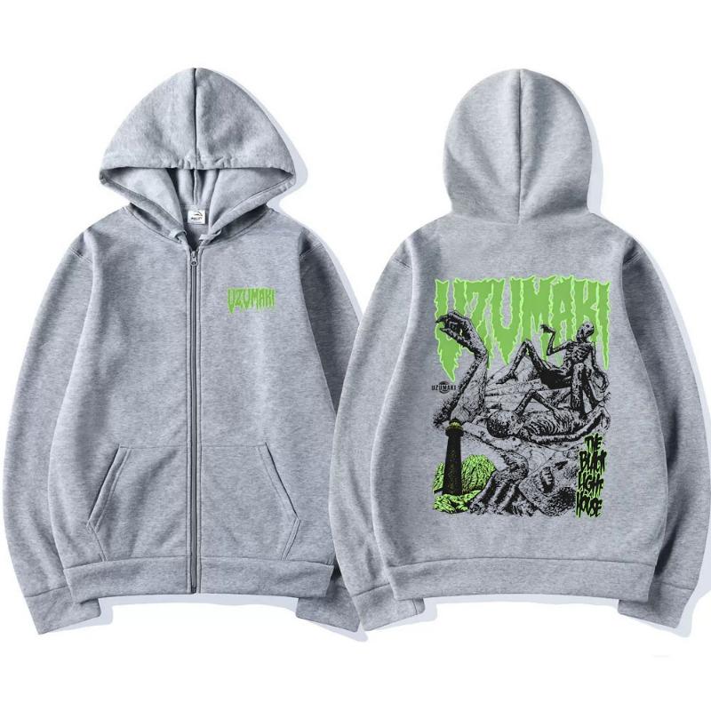Japanese Anime Tomie Junji Ito Uzumaki Zipper Hoodie Men Women Manga Horror Zip Up Jacket Male Casual Vintage Zip Up Sweatshirt
