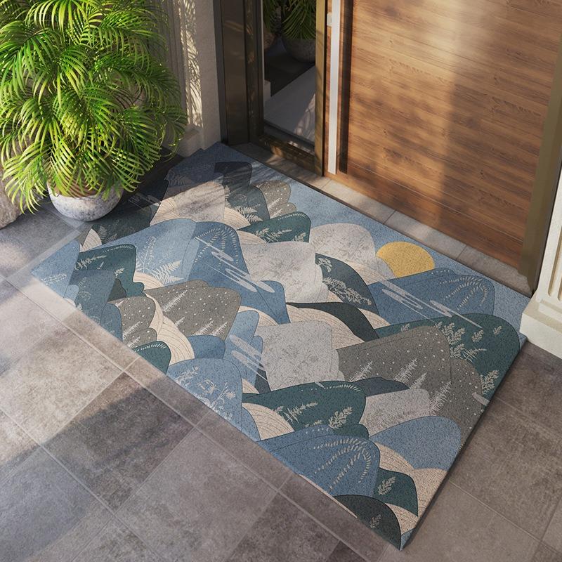 Stone Pattern Floor Mat Home Living Room Entrance Doormat Bedroom Flower Printed Anti-slip Carpets Washable Bathroom Kitchen Rug