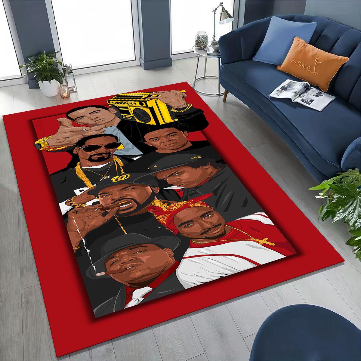 

Legends Rapper Collection HIP HOP Rap Star Art Rug for Bedroom Living Room Sofa Home Doormat Decor, Large Kid Non-slip Floor Mat 40x60cm( 15x23in )
