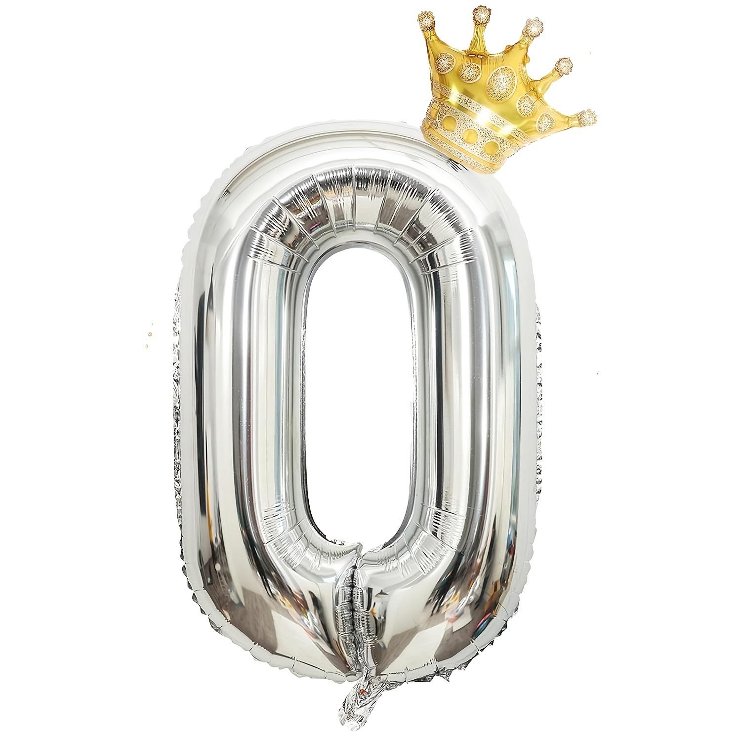 

Набор из 2 серебряных воздушных шаров с цифрами от 0 до 9 и золотых воздушных шаров в виде короны, подходит для празднования дней рождения, юбилеев и вечеринок чёрный