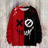 Women's Casual Long Sleeve Halloween Print Round Neck Knit Sweater Top