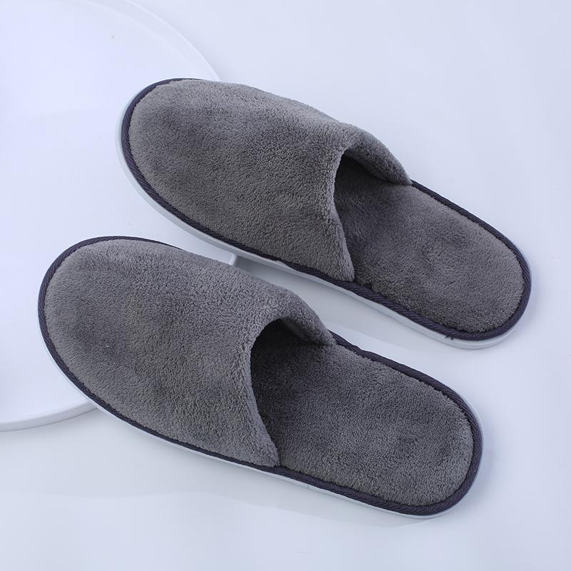 Disposable Slippers Hospitality Home Indoor Homestay Hotel Clubhouse Men's and Women's Coral Fleece Thickened Travel