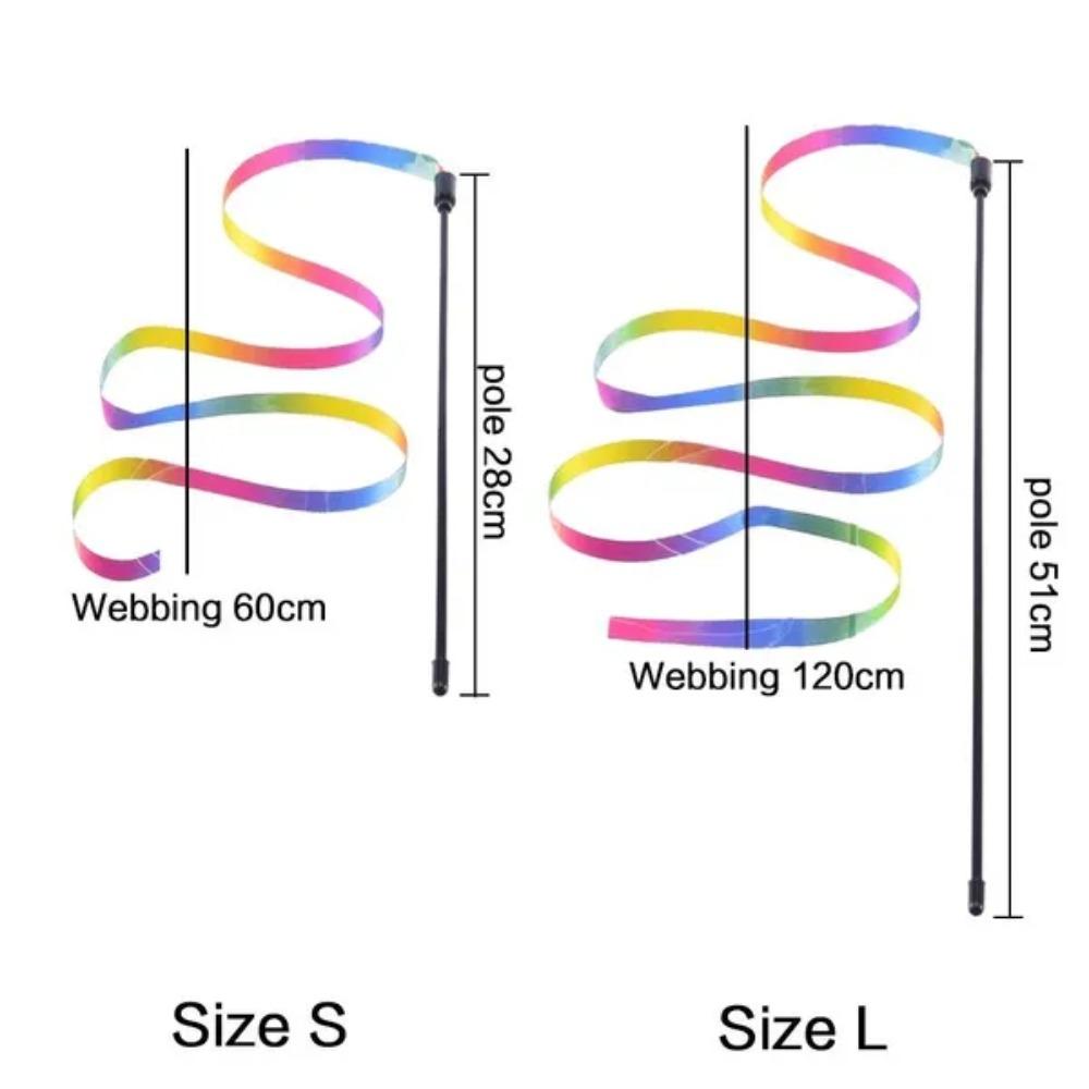 Colorful Interactive Cat Wand Toy Teaser with Rainbow Ribbon String for Kittens Pet Supplies Fun Cat Toys