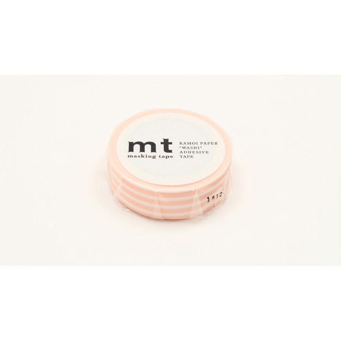 Masking Tape MT Lines Powder Pink - Border Peach