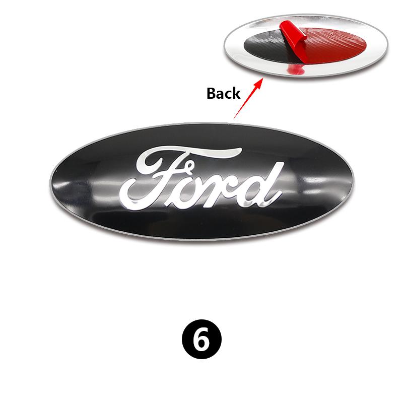 12.5x5cm Aluminum Overlay Emblem For Ford Focus 3 Fiesta Fusion Front Grille Badge Escape Kuga Transit Edge Mondeo Auto Parts