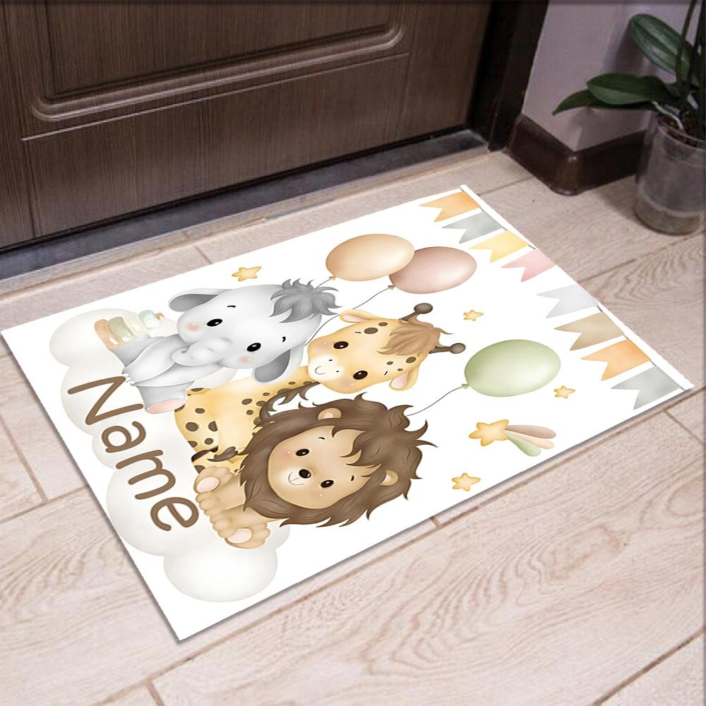 Custom Name Animals Printed Carpet,Rug for Office Chair Living Room Bedroom Kitchen Room Decor Gifts.