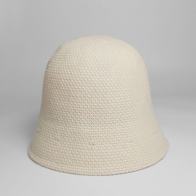 LALA Ull Handstickad Mössa - Elfenben