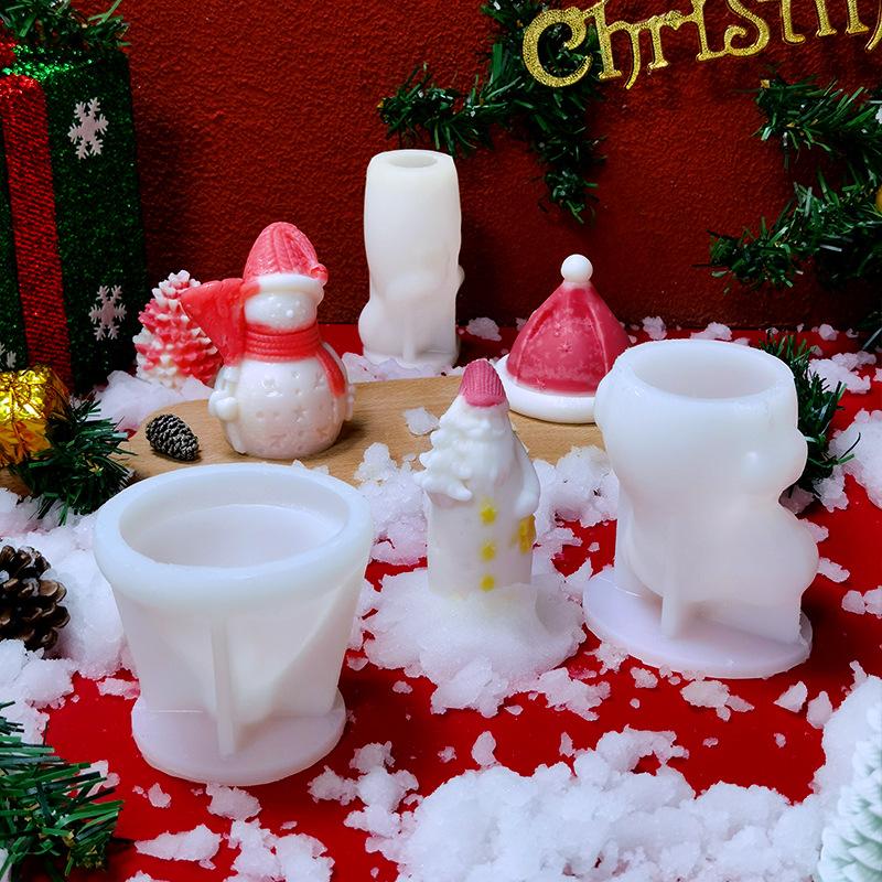 WTEMPO 1PC Christmas Tree Modeling Candle Silicone Mold Thanksgiving Christmas DIY Handmade Aromatherapy Candle Mold