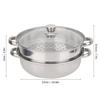 Premium Double Boiler Stackable Steamer Pot, Stainless Steel 2-Tier Vegetable Cooker for Stock, Sauces, and Other Foods
