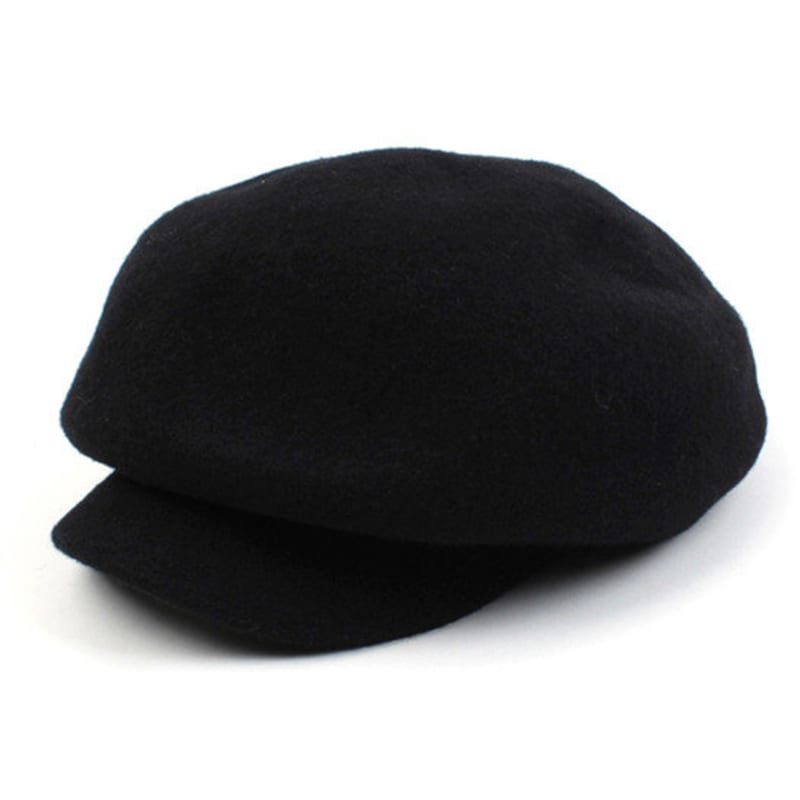 Universal Chemistry Deep Black Wool Newsboy Cap