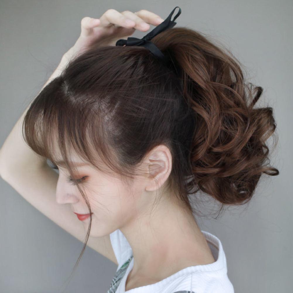 Synthetic Women Long Curly Hair Ponytail Wig With Tie Straps Diy Charming Stylish Hair Extensions Cosplay Themed Party 25-55cm