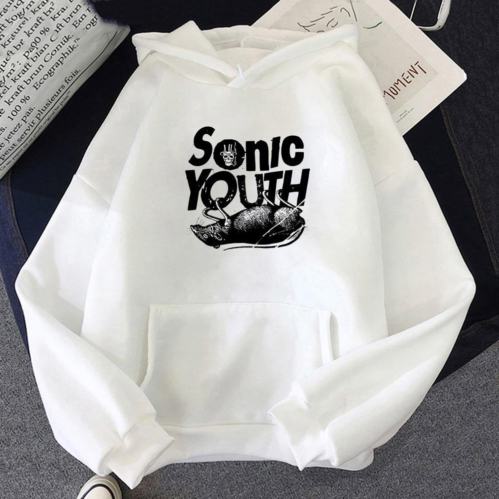 S-Sonic Youth Music Band Harajuku Hoodies Aesthetic Handsome Manga Graphic Sweatshirt Sense of Design Aldult Four Seasons