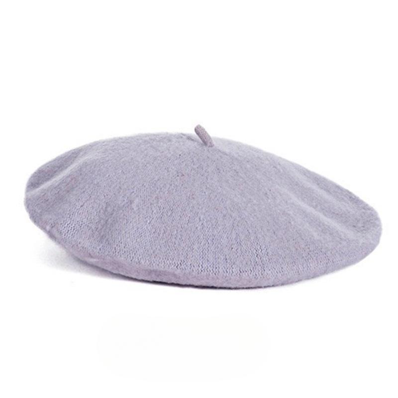 

Шерстяной берет женский осенне-зимний ретро универсальный кепки конфетного цвета с восьмиугольным батончиком one size светло-серый