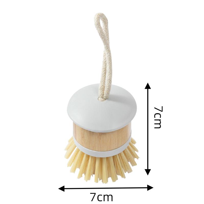 

Multi-functional Bamboo Dishwashing & Pot Cleaning Brush with Short & Long Handles for Non-scratch Kitchen, Fruit, and Vegetable Cleaning