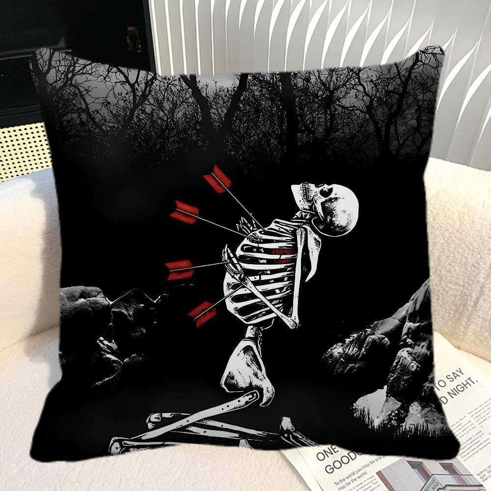 Simple Skull Love Married In Love Pillow Case Square Pillow Bedroom Sofa Leisure Comfort Cushion Car Home Decoration
