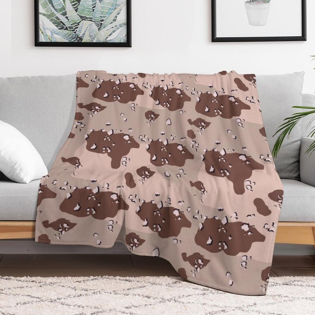 US Desert Choc Chip Camouflage Throw Blanket Soft Plush Blanket As Housewarming Gift