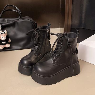 Vielseitige Skinny Boots Dicksohlige Martin Boots Neue Britische Muffin Kurzstiefel im Herbst