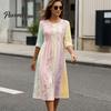Fashionable Vacation Dresses for Ladies Long Sleeve Floral Dress, Women Cottagecore Waist Cinching Casual Autumn with Sleeves Midi Dress Street Party