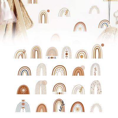 Wall Sticker 21Pcs Removable Stickers Rainbow Clouds PVC 76*58cm Size After Splicing Home Decoration For Bedroom Bathroom